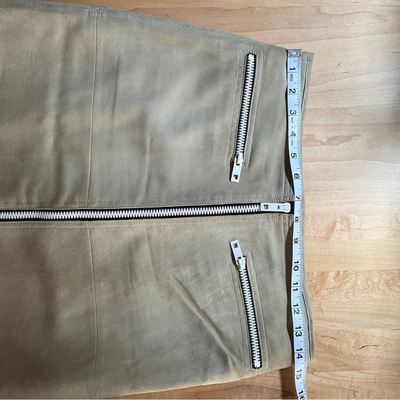 Rag and Bone Mid-length Suede Skirt w/ White Front Zipper - Size 4 - Picture 9 of 11